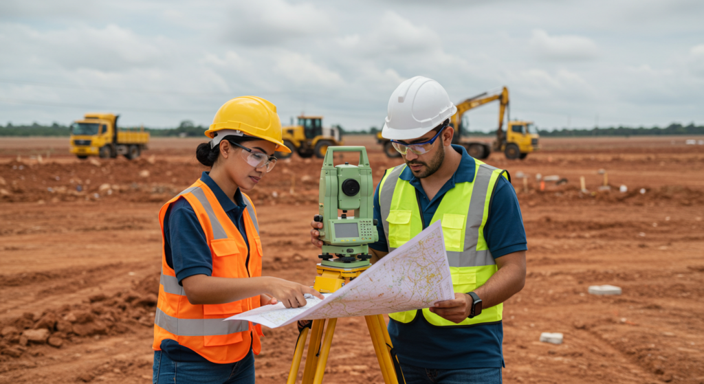 Engenheiros observando o Planejamento em projetos